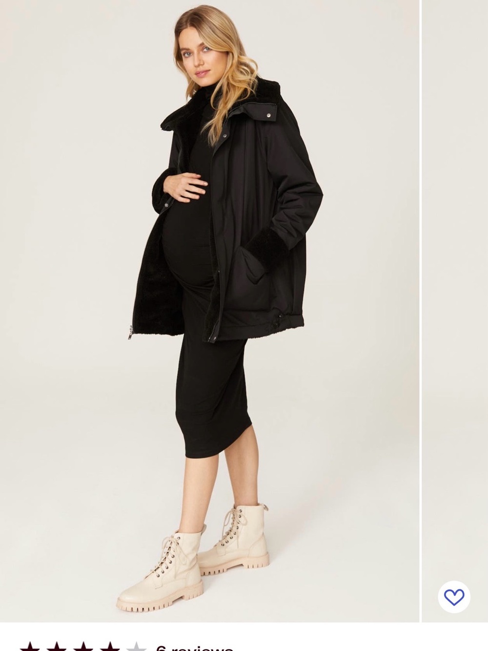 Seraphine reversible Black Maternity Coat